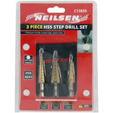 Neilsen Step Drill HSS Cone Bit Hole Metal Cutter Tool 3/16" - 1/2" Set